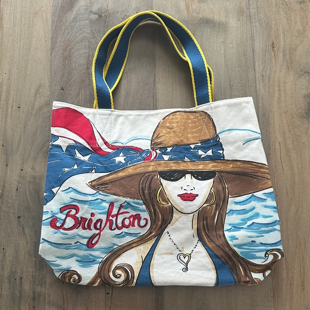 NWOT never used- Brighton Women's Canvas Tote Bag - Blue and Brown